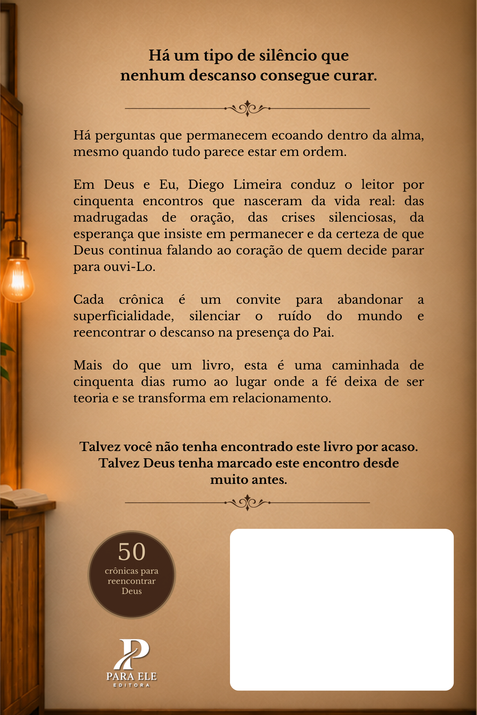Contracapa oficial do livro DEUS E EU